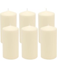 Set 6 lumanari Pillar, diametrul 60x130mm, crem, parafina