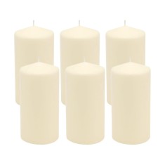 Set 6 lumanari Pillar, diametrul 60x130mm, crem, parafina