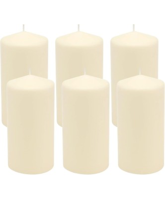 Set 6 lumanari Pillar, diametrul 60x130mm, crem, parafina foto