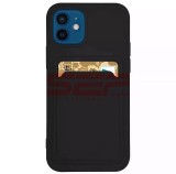 Husa iPhone 12 Pro Max TPU Card Holder Neagra