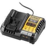 Incarcator compact slim acumulatori DeWALT DCB1104 XR compatibilitate multipla, incarca toate bateriile DeWALT de 10,8V, 12V, 14,4V și 18V XR Li-Ion,