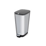 Cos gunoi Plastor Trading Chic L 41.2L, gri metalizat, pedala, plastic rezistent, casa/birou