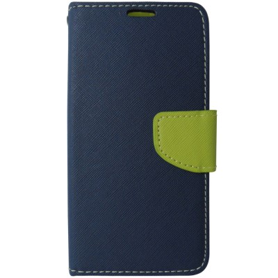 Husa tip carte cu stand Fancy Book bleumarin cu verde pentru Apple iPhone 14 foto