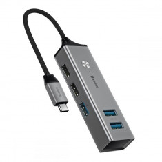 Adaptor HUB aluminiu 5-in-1 Baseus USB Type-C - 3x USB 3.0, 2x USB 2.0 foto
