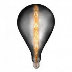 Bec LED cu filament G165, soclu E27, 8 W, temperatura 2200 K, culoare alb cald, model Smoky