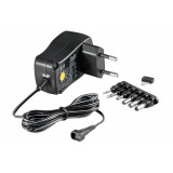 Alimentator universal Goobay 67950, 3-12V, cu maxim 7.2 W 600mAh incl. 6 mufe adaptoare DC, negru - RESIGILAT