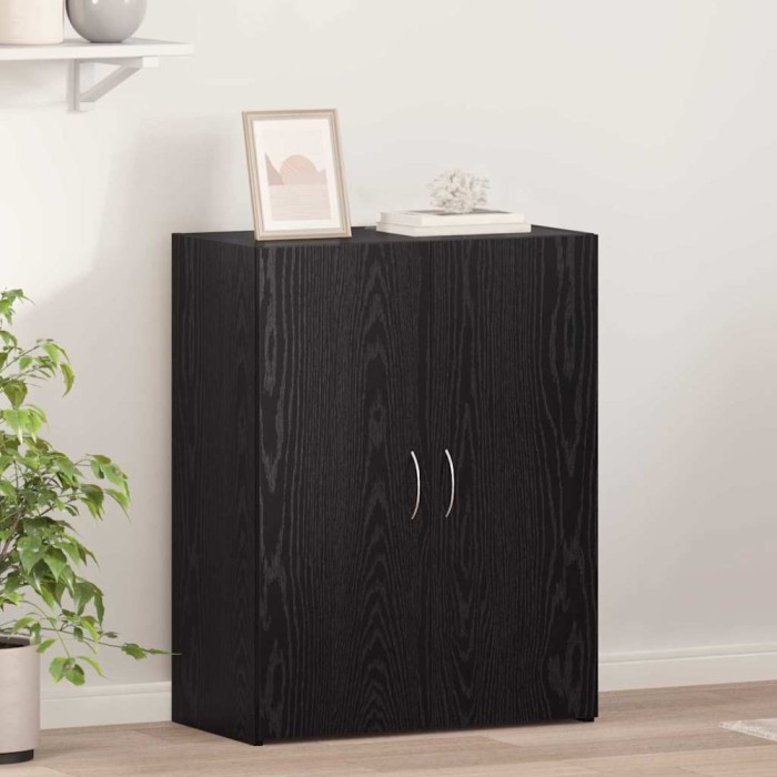 vidaXL Dulap de birou cu ușă Stejar negru 60 x 32 x 77.5 Lemn compozit
