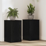 vidaXL Suporturi pentru plante 2 buc Negru Stejar 30x30x50 cm Lemn compus