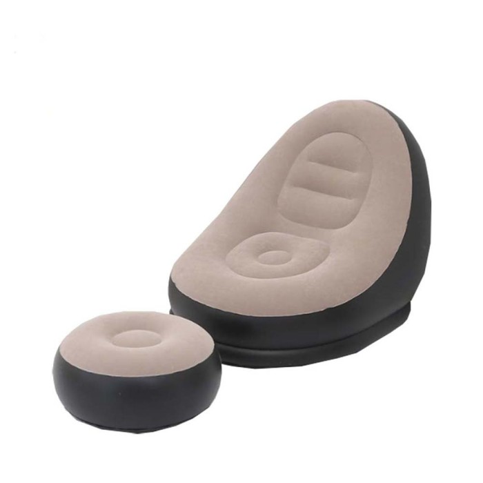 Canapea gonflabila, sezlong cu aer, Dollcini, Pentru camping, Pentru piscina, Festivaluri, Scaun de plaja, Maro