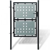 Poartă neagră pentru gard 100 x 200 cm, vidaXL