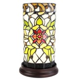 Cumpara ieftin Veioza decorativa sticla verde polirasina maro Tiffany 15x26 cm