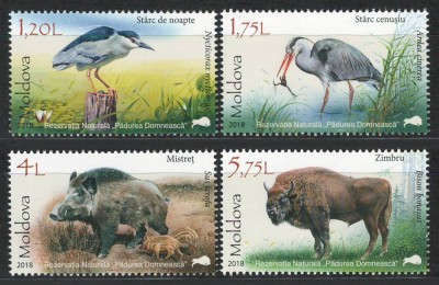 Moldova 2018 Mi 1037/40 MNH - Fauna din Rezervatia Naturala &amp;rdquo;Padurea Domneasca&amp;rdquo; foto