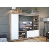 Living Rona Stejar Gri + Alb 200x36x160 cm