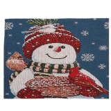 Servet de masa, flippy, model om de zapada si ninsoare, tematica craciun, prosop pentru masa, bumbac si fibre sintetice, 43x33 cm, albastru