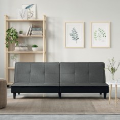 Canapea extensibilă, gri &amp;icirc;nchis, material textil foto