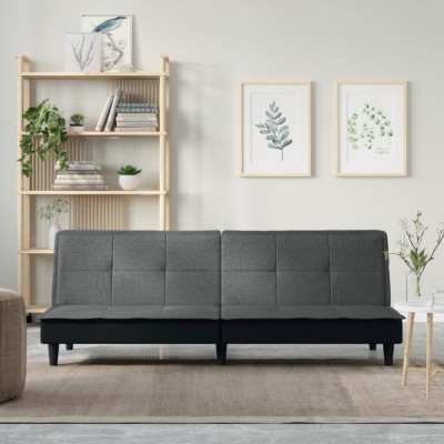 vidaXL Canapea extensibilă, gri &amp;icirc;nchis, material textil 351914 foto