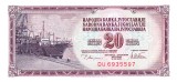 Bancnota Yugoslavia 20 Dinari 1978, P-88a, UNC - Bancnote Europa