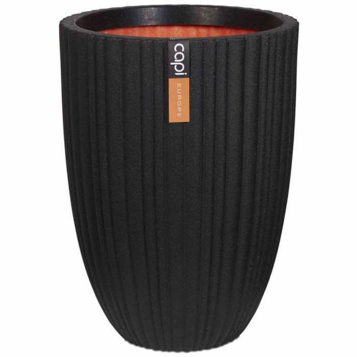 Capi Vas de plante Urban Tube elegant, negru, 46x58 cm, mic, KBLT783