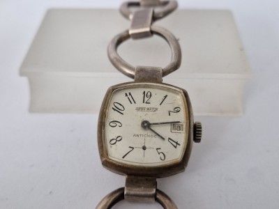 Ceas Mecanic de Dame -SuperWatch - Carcasa si Bratara din Argint de 0.800 foto