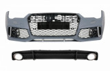Bara Fata cu Difuzor Spate Negru si Ornamente Evacuare AUDI A7 4G Facelift (2015-2018) RS7 Design Only S-Line Performance AutoTuning, KITT
