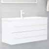 VidaXL Dulap de chiuvetă, alb, 100x38,5x48 cm, lemn prelucrat