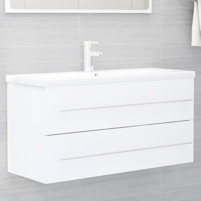 vidaXL Dulap de chiuvetă, alb, 100x38,5x48 cm, lemn prelucrat