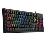 Cumpara ieftin Tastatura gaming mecanica Redragon Kama neagra iluminare RGB switch-uri maro