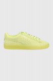 Puma sneakers din piele &icirc;ntoarsă Suede Classic XXI culoarea verde 374915