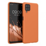 Husa Kwmobile pentru Samsung Galaxy A12, Silicon, Portocaliu, 54048.150, Carcasa
