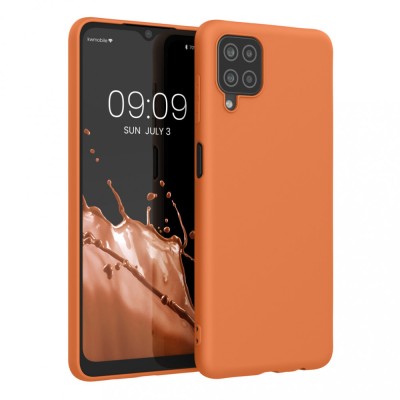 Husa Kwmobile pentru Samsung Galaxy A12, Silicon, Portocaliu, 54048.150 foto