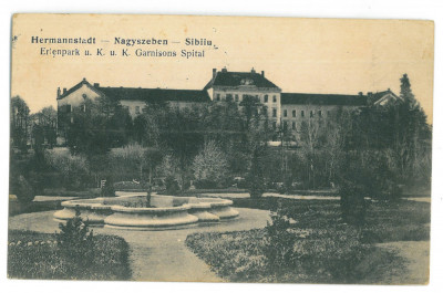 37 - SIBIU, Military Hospital, Romania - old postcard - used - 1915 foto