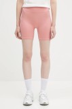Pangaia pantaloni scurți Plant-Stretch Compressive Shorts culoarea roz, uni, high waist, 10002485