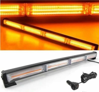 Proiector LED BAR auto off-road, galben intermitent pentru avertizare, 16 jocuri de lumini programabile, 80W, 12-24V, 60 cm foto