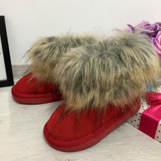 Cizme rosii imblanite ugg cu blanita pt fete copii 31 cod 0685 foto