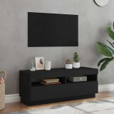 Comodă TV cu lumini LED, negru, 100x35x40 cm