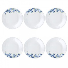 Set 6 Farfurii Intinse Desert Opal Alb Model Blooming Garden 19cm DNC57422 foto