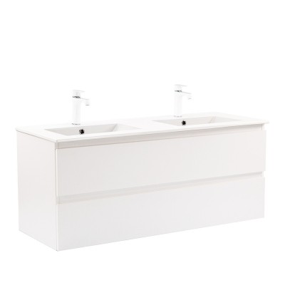Dulap inferior Vario Forte 120 cu lavoar alb-alb foto