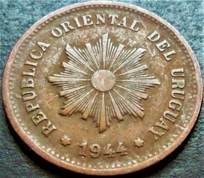 Moneda exotica istorica 5 CENTESIMOS - URUGUAY, anul 1944 * cod 1907 A foto