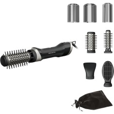 Perie rotativa cu aer cald Rowenta Brush Activ UB9540F0, 1000 W, 2 viteze, Jet de aer rece, Invelis ceramic, Argintiu/Negru