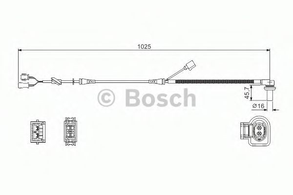 Senzor ABS / turatie roata AUDI A4 Avant (8D5, B5) (1994 - 2001) BOSCH 0 986 594 002