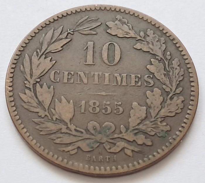 Luxemburg, 10 Centimes 1855