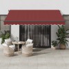 Copertina retractabilă automat cu LED-uri, vișiniu, 400x350 cm