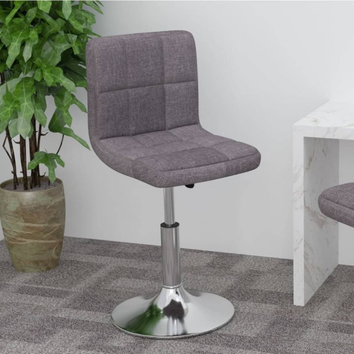 vidaXL Scaun de bar pivotant, gri taupe, material textil
