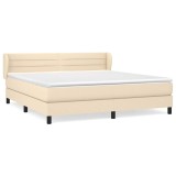 Cumpara ieftin Pat continental cu saltea, crem, 180x200 cm, textil