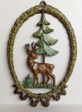 Cerbul Carpatin - aplica romaneasca din fonta, artizanat industrial anii 70, Ornamentale
