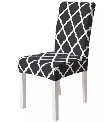 Husa universala pentru scaune clasice, model ROMB, culoare NEGRU + ALB foto