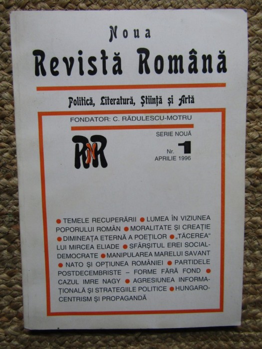 Noua revista romana, nr. 1,APRILIE 1996