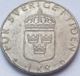 1 Krona / Coroana 1988 Suedia, Carl XVI Gustaf, km#852a, Europa