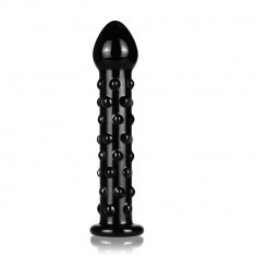 Dildo Clasic Din Sticla Borosilicata Glass Romance, Negru, 17.5 cm foto