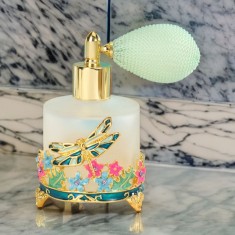 Sticla vintage cu pulverizator pentru parfumuri, model floral cu future, 50 ml foto